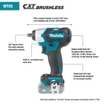 Makita 12V Max CXT Brushless 3/8 in. Square Drive Impact Wrench Kit (2.0 Ah) thumbnail 2
