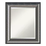 Amanti Art 22 in. W x 26 in. H Metallic Silver Scoop Wood Single Contemporary Bathroom Vanity Mirror thumbnail 4