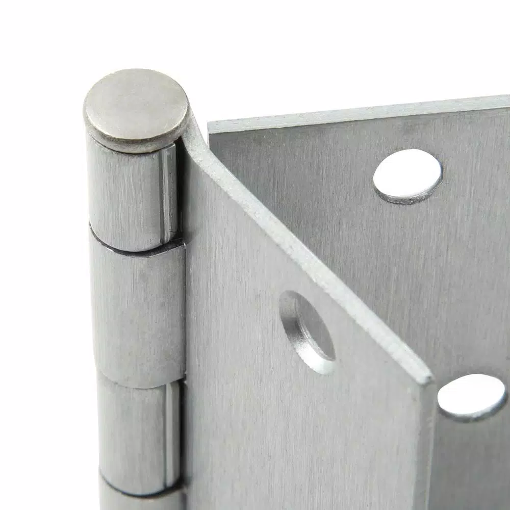 Hardware Essentials 3-1/2 in. Satin Chrome Residential Door Hinge, Square Corner, Full Mortise (9-Pack)