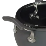 Epicurious 3 Qt. Hard-Anodized Aluminum Nonstick Soup Pot with Glass Lid, Dark Gray thumbnail 4