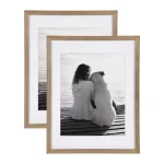 DesignOvation Design Ovation Gallery Wood Picture Frame Set, Rustic Brown, Set of 2 (Matted to 11x14 in.) thumbnail 1