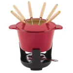 Rachael Ray 1.5-Quart Cast Iron Fondue Pot Set with Red Shimmer Enamel Finish thumbnail 1