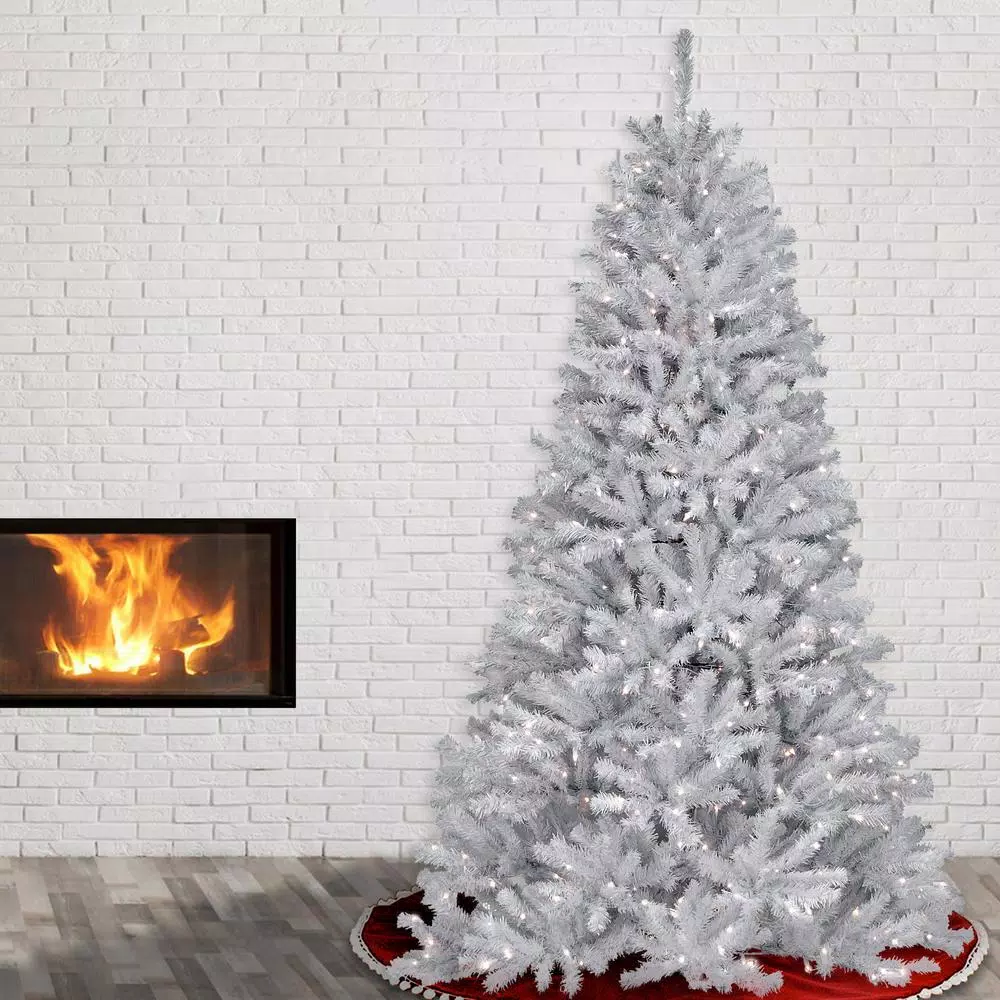 National Tree Company 7 ft. North Valley White Spruce Artificial Christmas Tree with 550 Clear Lights and Glitter