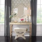 Titan Lighting Gold Mirrored Hexagonal Decorative Trays, Set of 2, Metal Transitional Style thumbnail 4