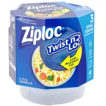 Ziploc Twist 'n Loc 16 oz. Round Plastic Food Storage Containers with Lids, 6 Pack thumbnail 2