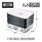Weston Realtree Edge 6-Tray Stainless Steel Digital Food Dehydrator with Camo Storage Cover thumbnail 2