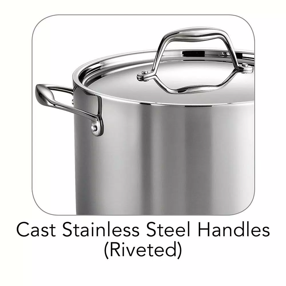 Tramontina Gourmet 8 Qt. Tri-Ply Clad Stainless Steel Stock Pot with Lid