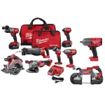 Milwaukee M18 FUEL 18V Lithium-Ion Brushless Cordless 9-Tool Combo Kit with (2) 5.0 Ah Batteries & Charger thumbnail 1
