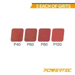 POWERTEC 3 in. x 18 in. Aluminum Oxide Sanding Belt Assortment, 20-Pack (40/60/80/120 Grit) thumbnail 2