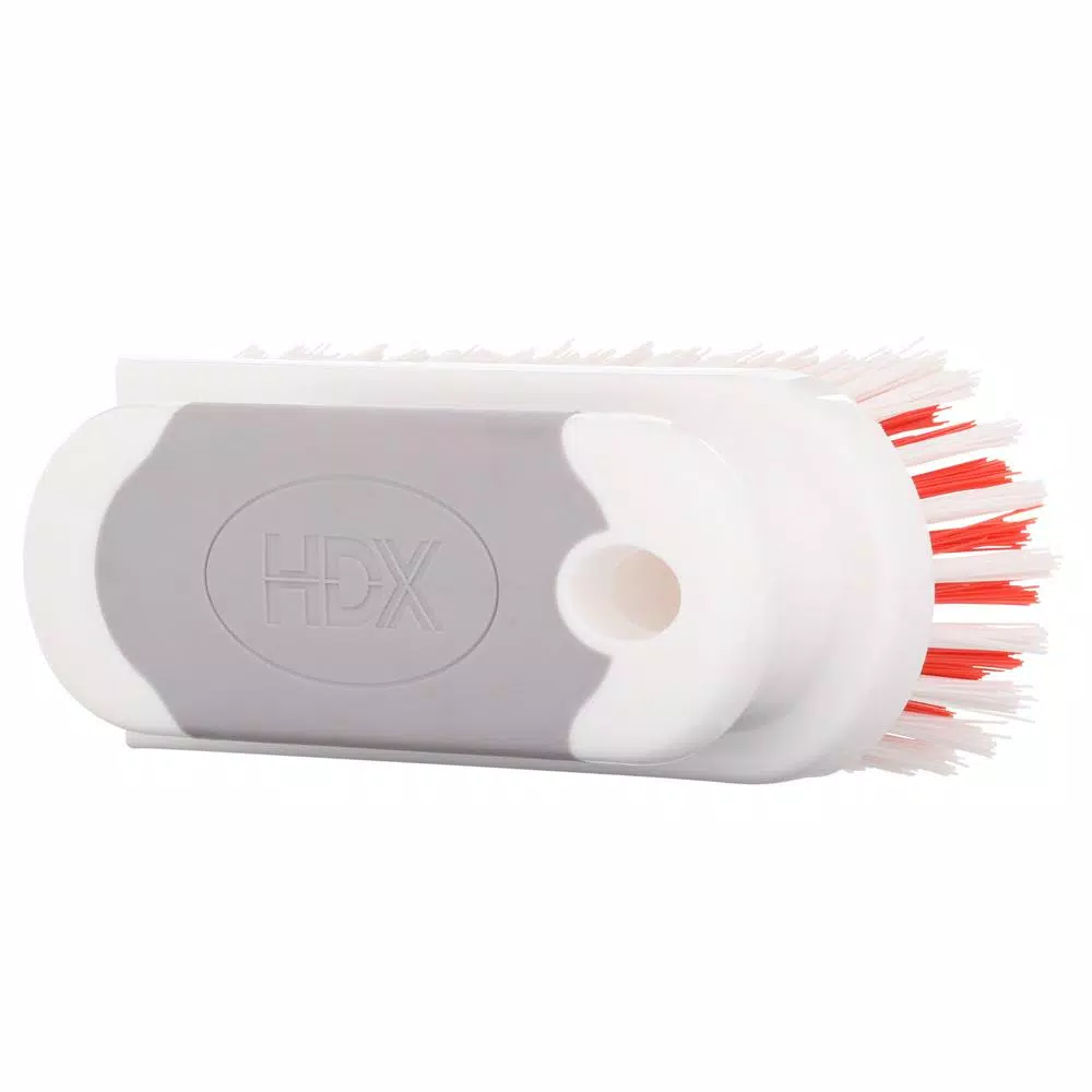 HDX Jumbo Kitchen and Bath Scrub Brush with No-Slip Grip, Hard Bristles