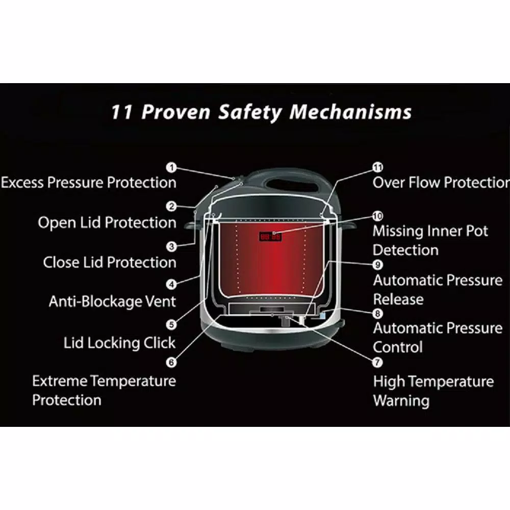 Geek Chef GeekChef 11-in-1 Electric Pressure Cooker, 6 Qt. Multi-Function Programmable Cooker with Sous Vide & Timer