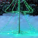 Home Accents Holiday 6 ft Green LED Tube Silhouette Tree - 3D Outdoor Holiday Yard Decoration thumbnail 4