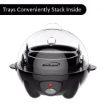 Brentwood 7-Egg Black Electric Egg Cooker with Auto Shutoff, Poaching Tray & Omelet Maker thumbnail 5