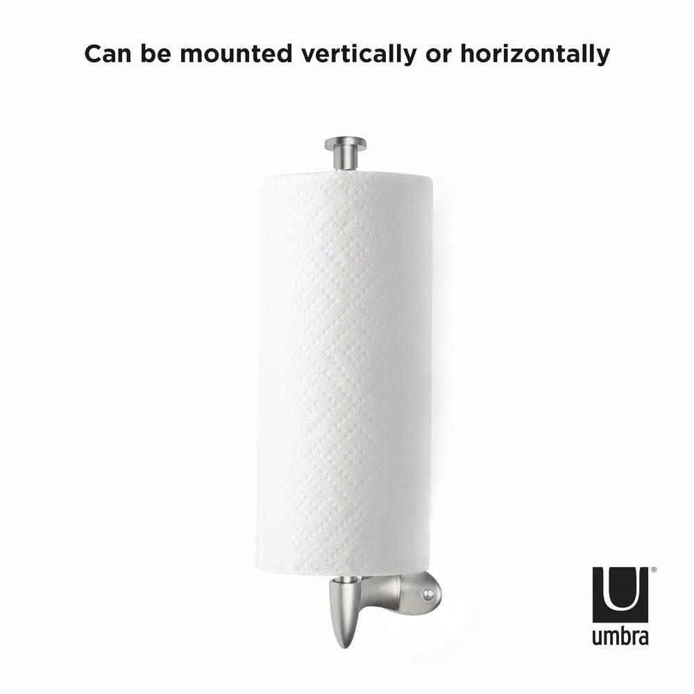 Umbra Stream Wall Mounted Paper Towel Holder, Nickel Finish