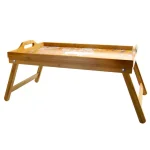 Urban Market Life On The Farm Bamboo Bed Tray with Foldable Legs and Floral Pig Design thumbnail 4