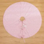 Country Living 48 in. Retro Star Quilted Tree Skirt, Reversible Blush Pink Microfiber thumbnail 7