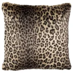 Safavieh Faux Black Leopard Print Throw Pillow, 20x20 Square Accent Pillow with Feather Fill thumbnail 1