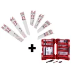 Milwaukee 61-Piece SAWZALL Metal Cutting Reciprocating Blade & SHOCKWAVE Impact Driver Bit Set thumbnail 1