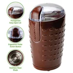 Ovente 2.5 oz. Electric Coffee Grinder with Stainless Steel Blades and Transparent Lid, Brown thumbnail 2