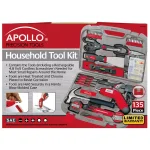 Apollo 135-Piece Home Tool Kit with 4.8V Cordless Screwdriver and Durable Carrying Case thumbnail 4
