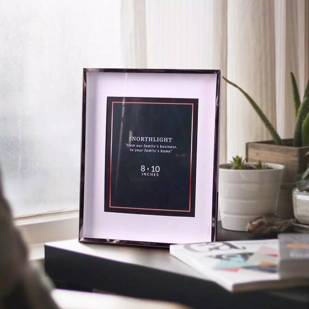 Northlight Modern Silver Metal 8 x 10 Inch Picture Frame - Vertical Wall or Tabletop Display
