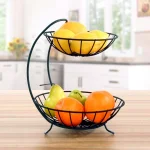 Spectrum Yumi 2-Tier Steel Arched Fruit Bowl & Countertop Server, Black thumbnail 8