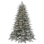 Sterling 7.5 ft. Pre-Lit Flocked Vermont Spruce Artificial Christmas Tree with 900 Clear Lights thumbnail 1