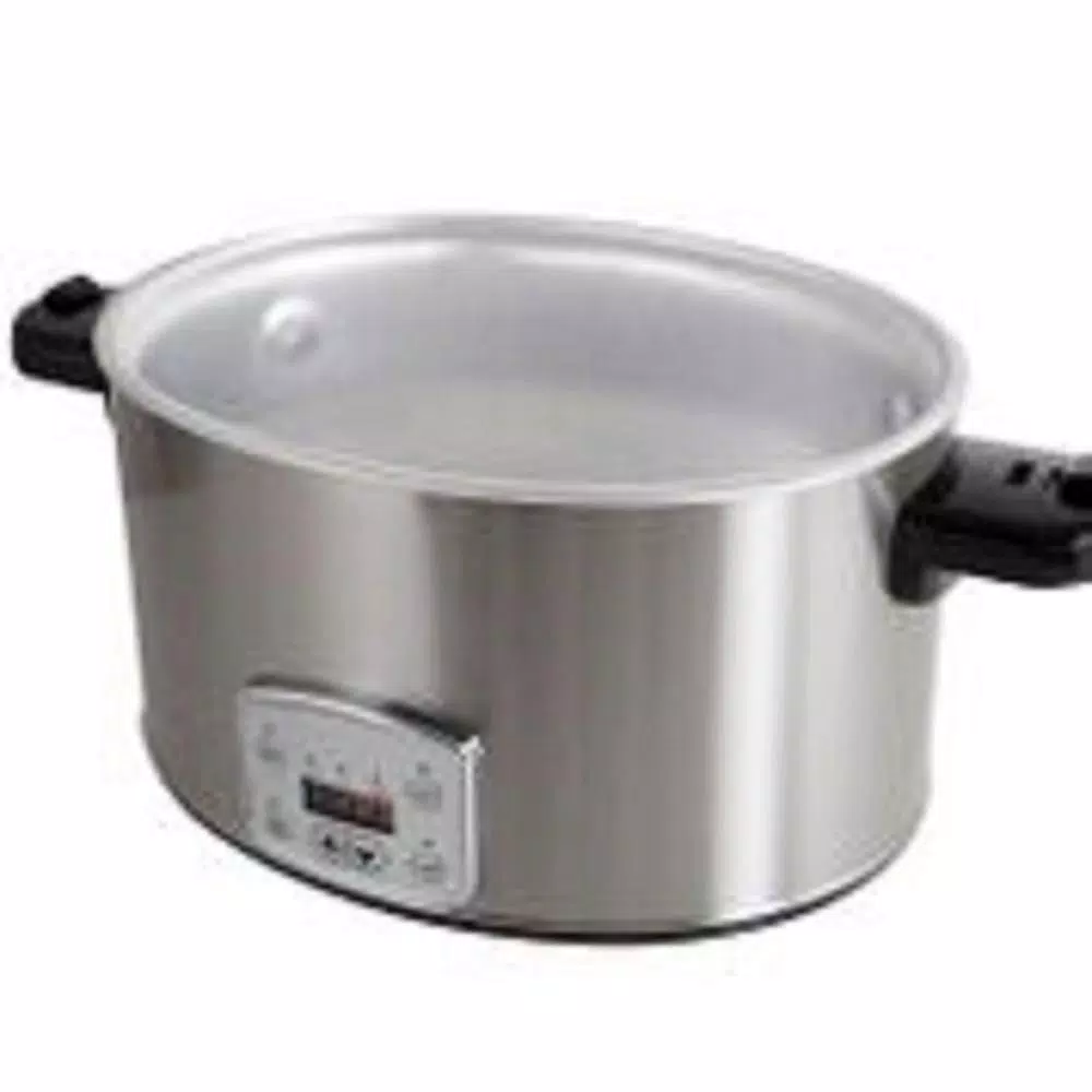 KALORIK 8 Qt. Stainless Steel Digital Slow Cooker with Ceramic Crock and Locking Lid
