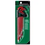 Steel Vision 9-Piece SAE Extra Long Ball Point Hex Key Wrench Set, Red thumbnail 2