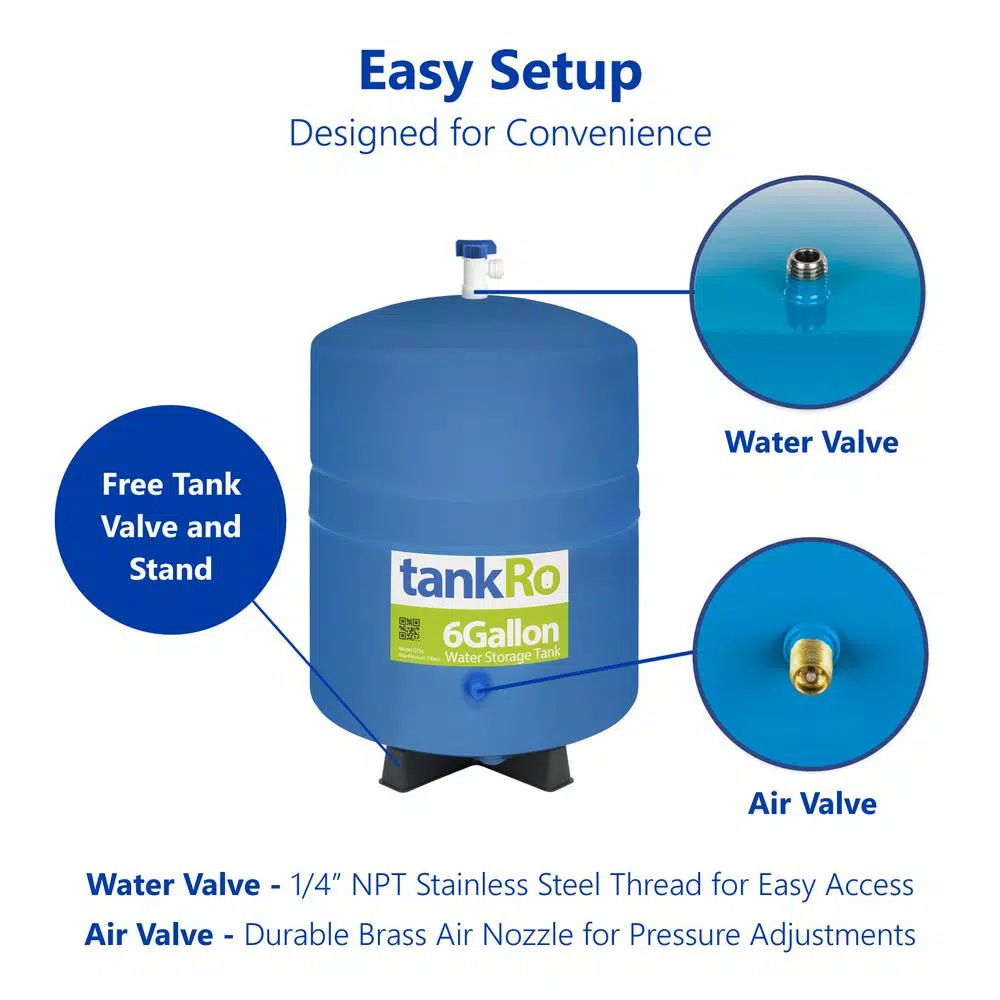 Express Water tankRO 6 Gallon Reverse Osmosis Water Filtration Expansion Storage Pressure Tank