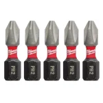 Milwaukee SHOCKWAVE 1 in. #2 Phillips Impact Duty Steel Insert Bits, 5-Pack thumbnail 1
