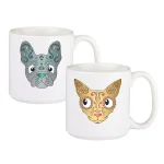 Cathy's Concepts Sugar Skull Pet Halloween Ceramic Coffee Mugs, Set of 2, 20 oz. thumbnail 1