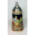 Heim Concept 16 oz. Ceramic Beer Stein with Steeple Lid, Silver thumbnail 1