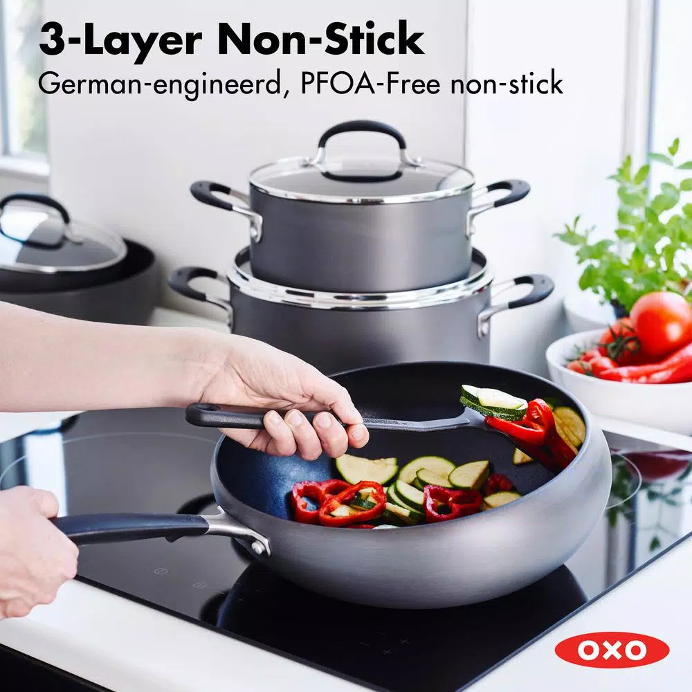 OXO Good Grips 12 in. Hard-Anodized Aluminum Nonstick Wok, Gray
