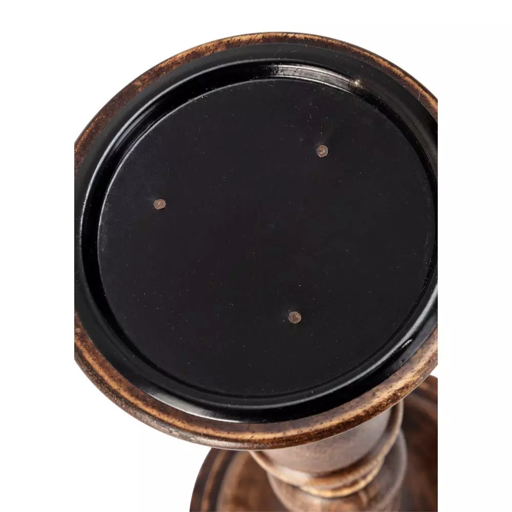 IMAX Rozzi Wooden Candle Holders Set of 5 - Rustic Multi-Colored Candlesticks