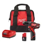 Milwaukee M12 12V Lithium-Ion Cordless 3/8 in. Drill/Driver Kit with Two 1.5 Ah Batteries, Charger and Bag thumbnail 1