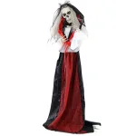 Haunted Hill Farm 5.5 ft. Animatronic Moaning Skeleton Bride Halloween Prop thumbnail 1