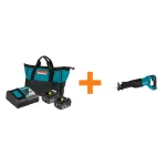 Makita 18V LXT Lithium-Ion 4.0 Ah Battery and Rapid Optimum Charger Starter Pack with Bonus Reciprocating Saw thumbnail 1