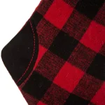 Glitzhome 21 in. Buffalo Plaid Christmas Stocking - Black and Red Polyester Fur thumbnail 3