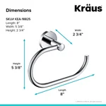 KRAUS Elie Chrome Bathroom Towel Ring, Solid Brass Hand Towel Holder thumbnail 2