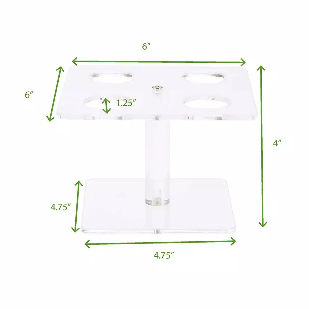 Mind Reader Clear Acrylic 4-Slot Food Display Stand - Square Ice Cream Cone & Sushi Roll Serving Tray