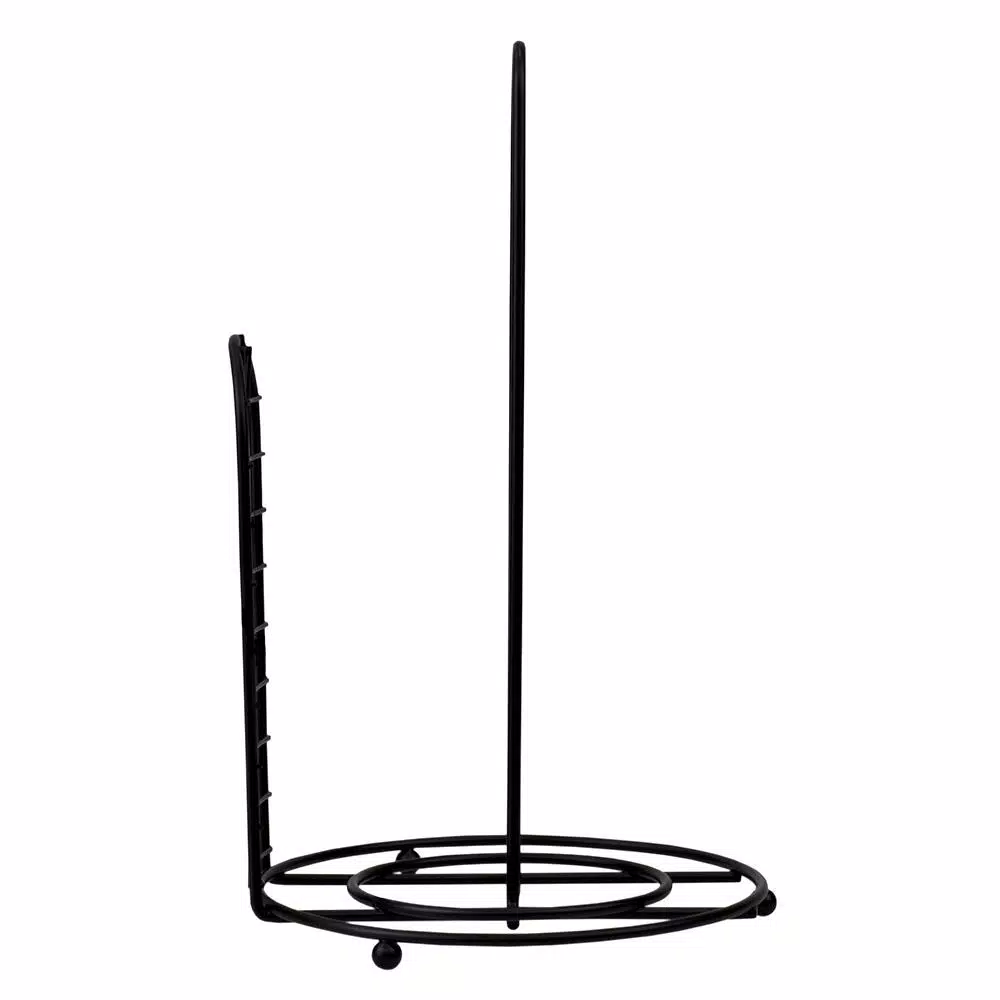Unbranded Grid Collection Black Steel Free Standing Paper Towel Holder