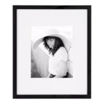 DesignOvation Gallery 13 x 16 in. Black Wood Picture Frame with White Mat for 8 x 10 in. Photos thumbnail 1