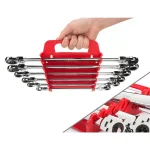 TEKTON 6-Piece Extra Long Flex-Head Ratcheting Box End Wrench Set, Metric 8-19 mm thumbnail 10