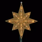 General Electric Holiday Classics 11 in. Gold Glittered Bethlehem Star Tree Topper with 16 Lights thumbnail 2