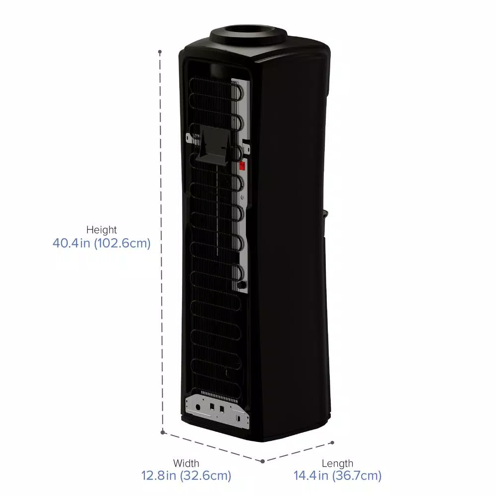 Brio Top Loading Water Cooler Dispenser - Hot and Cold Water, Black with Stainless Steel Reservoirs