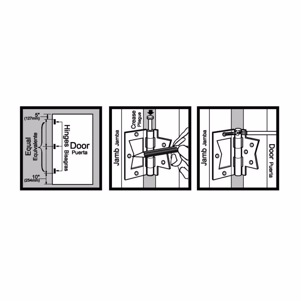 Everbilt 2-1/2 in. Bright Brass Non-Mortise Door Hinges, 2-Pack
