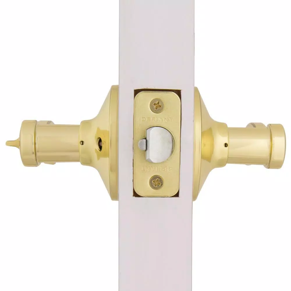 Defiant Scroll Keyed Entry Door Lever, Polished Brass