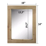 Stonebriar Collection Stonebriar Rectangle Worn Wood Wall Mirror, Brown Wood Frame, 18.11 x 24.16 in thumbnail 5