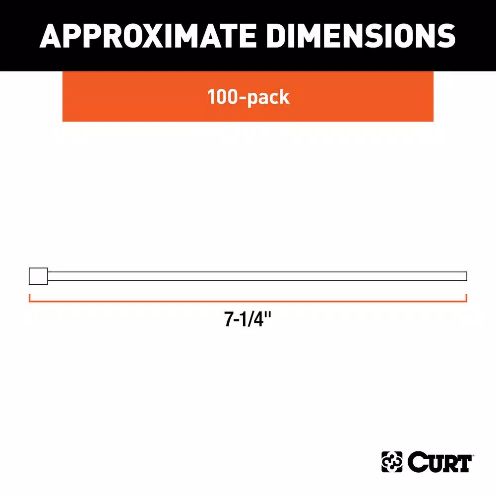 CURT 7-1/4" Nylon Wire Ties, 100-Pack